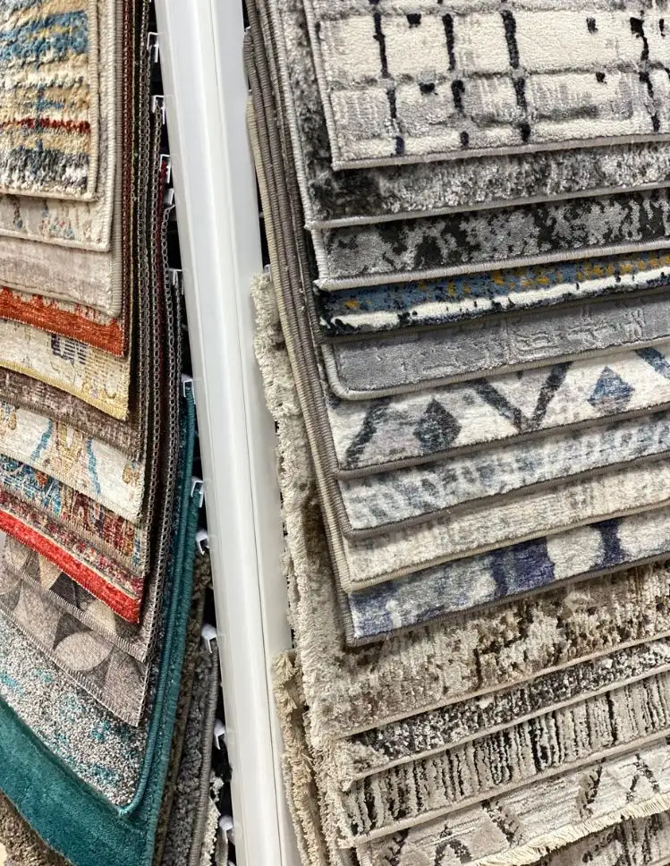 patterned carpet display at Lyle's Flooring America in Minnesota City